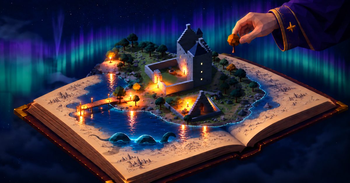 The open storybook, close up.